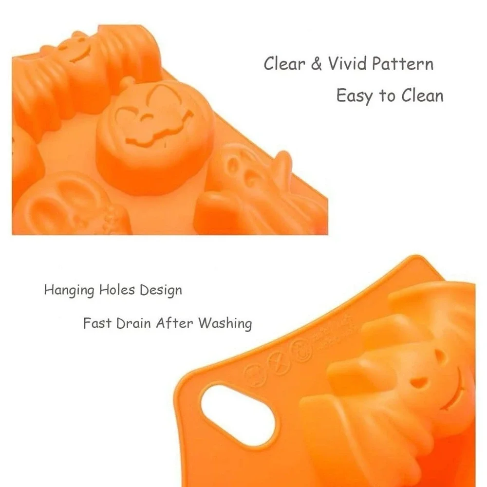Halloween Pumpkin Cupcake Mold Pan Wilton Cake Silicone Baking‎ Muffin Mini Jack